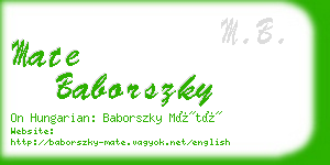 mate baborszky business card